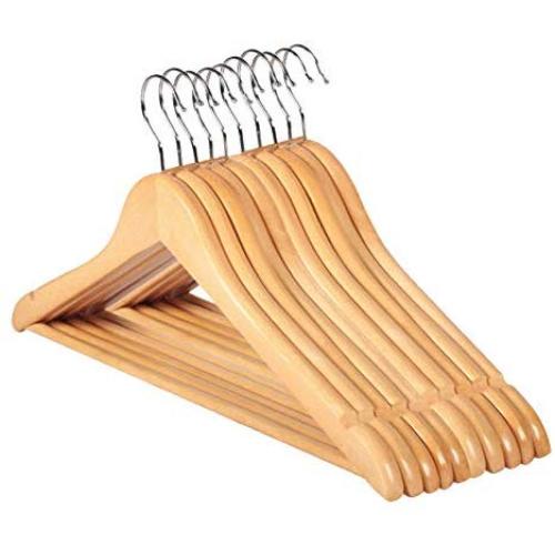 10pcs Solid Wood Hanger Non-Slip Hangers Clothes Hangers Shirts Sweaters Dress Hanger Drying Rack for Home