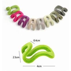 20pcs Mini Flocking Hooks for Clothes Hanger Closet Organizer Travel Clothes Hanging Organizer Coat Hooks Space Saving Random Color