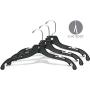 Matte Black Plastic Top Hanger, Boxes of 100 Space Saving Hangers w/ Notches and 360 Degree Nickel Swivel Hook for Shirt or Dress by The Great American Hanger Company