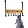 MyGift 8-Hook Black Metal & Burnt Wood Over-The-Door Coat & Towel Rack MyGift 8-Hook Black Metal & Burnt Wood Over-The-Door Coat & Towel Rack