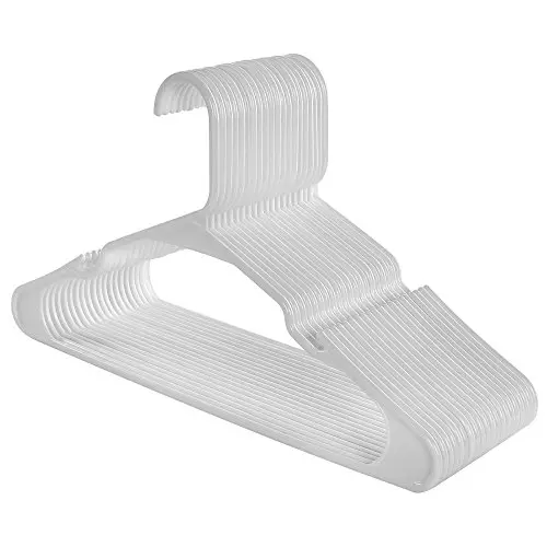 SONGMICS Clothes Hangers Plastic 50 Pack, Easy and Convenient with Widened Non Slip Grooves and Reinforced Ends, White UCRP03W-50 SONGMICS Clothes Hangers Plastic 50 Pack, Easy and Convenient with Widened Non Slip Grooves and Reinforced Ends, White UCRP03W-50