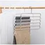 5 Layers Hangers Multifunctional Clothes Hangers Pants Storage Hangers Cloth Rack Multilayer Storage Cloth Hanger 5pcs Random Color