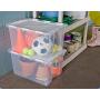 Sterilite 19148006 48 Quart Clear Hinged Lid Storage Boxes Tote with See Through Base (12 Pack)