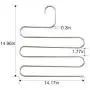 DOIOWN 6 Pack Pants Hangers S-Shape Stainless Steel Clothes Hangers Space Saving Hangers Closet Organizer for Pants Jeans Scarf(5 Layers,6Pcs) (6-Pieces)
