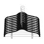 OIKA Clothes Hangers with Clips Premium Velvet for Pant or Non Slip Skirt Hanger-360 Degree Swivel Hook-20 Pack (Black)