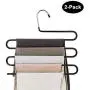 Pants Hanger Multi-Layer S-Style Jeans Trouser Hanger Non Slip Stainless Steel Clothes Hangers Closet Space Saving for Pants Jeans Scarf Hanging 2 Pack Pants Hanger Multi-Layer S-Style Jeans Trouser Hanger Non Slip Stainless Steel Clothes Hangers Closet Space Saving for Pants Jeans Scarf Hanging 2 Pack