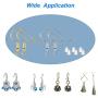 Earring Hooks,100 PCS/50 Pairs Sterling Silver Earring Hooks, Hypoallergenic Earring Hooks with Clear Silicone Earring Backs Stoppers for DIY Jewelry Making