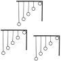 MyGift Wall Mounted Set of 3 Garment Racks, 5 Ring Clothing Organizers, Black