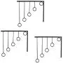 MyGift Wall Mounted Set of 3 Garment Racks, 5 Ring Clothing Organizers, Black