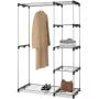 Closet Organizer Storage Rack Portable Clothes Hanger Home Garment Shelf Rod G68