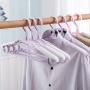 Durable Retractable Hanger Adult Non-Slip Clothes Rack Plastic Seamless Home Hanger (Color : Pink)