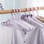 Durable Retractable Hanger Adult Non-Slip Clothes Rack Plastic Seamless Home Hanger (Color : Pink)