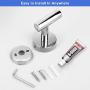 Polished Towel Hooks, 4 Pack Silver Upgrade Stainless Steel Bathroom Towel Hook with Installation Accessories, Strong Chrome Towel Hooks for Bathroom Kitchen Living Room Bedroom Office