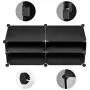 KOUSI 4 x 8-Tier Shoe Rack Shoe Tower Storage Cabinet Shoe Organizer Storage Organizer Modular Shoe Cabinet with Doors, Black