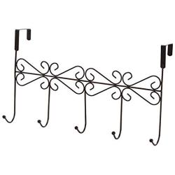 HTTDIAN Home Without Traces Nail-Free Door Hooks Racks Clothes Hooks Creative Bathroom Kitchen Hook Clothes Hangers (Color : Black, Size : 5 Hooks)