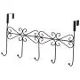 HTTDIAN Home Without Traces Nail-Free Door Hooks Racks Clothes Hooks Creative Bathroom Kitchen Hook Clothes Hangers (Color : Black, Size : 5 Hooks)
