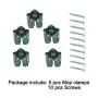TinaWood 5pcs Mop and Broom Holder/Bathroom Storage Organizer Mop Hanger/Wall Mounted Garden Storage Rack with Screws (Blackish Green)