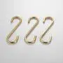 S Hooks 3 PCS for Hanging,Brass Hook Hangers for Kitchen Bathroom Heavy Duty,Brushed Gold S Hooks 3 PCS for Hanging,Brass Hook Hangers for Kitchen Bathroom Heavy Duty,Brushed Gold