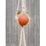 74.8 large macrame plant hanger, extra long double macrame plant hanger, 2 tier wall hanging planter, white cotton pot holder, boho chic