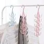 HHXD 5Pcs Multifunction Clothes Hanger Organizer,Storage Coat Hangers,Suitable for Scarves,Ties Personality/Pink / 5pcs