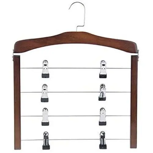 Hangers Pack of 2 Clothes Pants Hangers 4 Layers Wooden Pant Slack Hangers Closet Storage Organizer Multifunctional Hanger Non-Slip Suit Hangers (Color : Retro with Clips, Size : 38cm) Hangers Pack of 2 Clothes Pants Hangers 4 Layers Wooden Pant Slack Hangers Closet Storage Organizer Multifunctional Hanger Non-Slip Suit Hangers (Color : Retro with Clips, Size : 38cm)