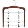 Hangers Pack of 2 Clothes Pants Hangers 4 Layers Wooden Pant Slack Hangers Closet Storage Organizer Multifunctional Hanger Non-Slip Suit Hangers (Color : Retro with Clips, Size : 38cm)
