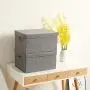 YueYue Large Fabric Storage Boxes with Lids,2 Pack Foldable Cloth Storage Box,Fabric Clothes Container Great for Organizers Bedroom Closet Living Room Grey (17.7 YueYue Large Fabric Storage Boxes with Lids,2 Pack Foldable Cloth Storage Box,Fabric Clothes Container Great for Organizers Bedroom Closet Living Room Grey (17.7