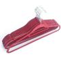 uhfjghyiyi 10pcs Plastic Flocking Clothes Hangers Closet Organizer with Rail Black 17.71x0.2x9.65-red
