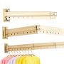 HJYPYJ Magic Airer,180?? Rotate Multifunction Folding Hangers,Space-Saving Organizer Hangers,Adjustable Waterproof Does Not Rust Wall Mount Drying Rack, Windproof/Pink / 67x9.5x17cm