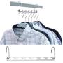 10pc Folding Shirts Coat Clothes Hanger Holders Save Space Non-Slip Clothing Organizer 6 Hole Iron Drying Drying Storage Rack