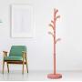 Y.H.Valuable Coat Racks Simple Floor Coat Rack Vertical Metal Hanger Bedroom Living Room Clothes Rack Simple Warm Pink Floor Hanger Entryway Furniture