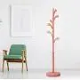 Y.H.Valuable Coat Racks Simple Floor Coat Rack Vertical Metal Hanger Bedroom Living Room Clothes Rack Simple Warm Pink Floor Hanger Entryway Furniture