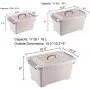 Khaki Plastic Storage Boxes with Brown Handle, 6/11/17 Quart Mix Storage Bin with Latch/Lid 3-Pack, Large Latch Storage Boxes with Sheave, Stackable Storage Plastic Boxes Bin
