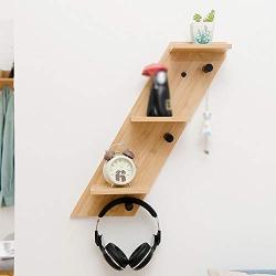 Cxjff Wall Coat Rack Clothes Hat Hanger Holder Hooks Shelf Wood Stoarge Creative Style, Log, 6 Styles Available (Color : 3right)