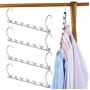 TOPIA HANGER Wonder Multifunctional Clothes Hangers Space Saving Hangers Updated Design Wider Wavy Slots Metal Magic Hangers Heavy Duty Chrome Hangers Closet Organizer Hanger 4pcs CT11C