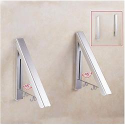 2pcs Portable Foldable Retractable Bathroom Balcony Wall-Mounted Clothes Hanger Laundry Rack Decoration