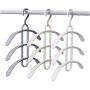 Three-Layer Non-Slip Clothes Hanger Fish Bone Shape Multi-Functional Clothes Drying Racks Plastic Scarf Storage Rack 5pcs Random Color