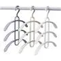Three-Layer Non-Slip Clothes Hanger Fish Bone Shape Multi-Functional Clothes Drying Racks Plastic Scarf Storage Rack 5pcs Random Color