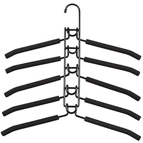2pcs Multi-Layer Anti-Slip Clothes Hangers Save Space 5 in 1 Metal Laundry Rack Storage for Shirt Sweater Suit Dress Coat