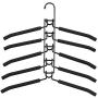 2pcs Multi-Layer Anti-Slip Clothes Hangers Save Space 5 in 1 Metal Laundry Rack Storage for Shirt Sweater Suit Dress Coat