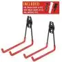 2pcs Ladder Hook for Garage Organizer, [UPGRADE VERSION] with Longer Screws Included, Heavy Duty Utility Hanger Holder Storage for Hanging Weed Wacker Hose Extension Cord Chair Bike Garden Tools