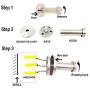 FUNJIA Robe Towel Wall Hook 8 Pieces Stainless Steel Wall-Mount Coat Hooks, Brushed Nickel (2 Inch)