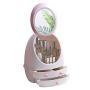 Makeup Organizer, Modern Jewelry and Cosmetic Storage Display Boxes with LED Lighted Makeup Mirror and 3 Drawers Great for Bathroom and Dresser