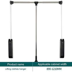 GWXYMJ Coat Rack Wardrobe Lifting Clothes Hanger, Wardrobe Pull-Down Clothes Rail, Automatic Rebound Cloakroom Hanger Rod, Hydraulic Buffer Hanger Rod (Size : 830-1150mm)