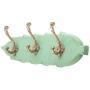 Indianshelf Handmade 1 Artistic Vintage Green Wooden Small Wall Hooks Hangers/Key Hooks for Clothes