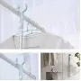 2pcs Random Color 116cm Length Retractable Rods Adjustable Clothing Fork with Hanger Iron Pipe Clothesline Pole Pick Clothes Hanger