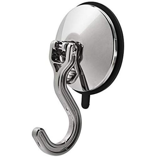 Trucker Tough Mighty Hook - Heavy Duty Suction Cup Hooks, Large, Chrome