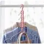 Multifunction 10pcs Random Color 4 Circle Windproof Clothes Hanger Drying Rack Plastic Hangers for Clothes Layer Storage Racks Buckle Hanger