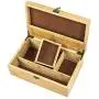 Helio Large Premium Bamboo Wooden Stash Boxes (11x7.5x4 in) for Discrete/Subtle Storage of Smoking Accessories Including lighters, Pipes, Grinders, etc. - Organized/Divided Chest
