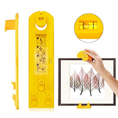 Picture Hanger Tools with Level Suitable for All Wall Materials, Picture Frame Ruler for Marking Position,Makes Frame Hanging Simple & Fast!